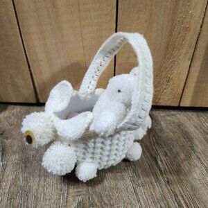 Handcrafted Easter basket with plush